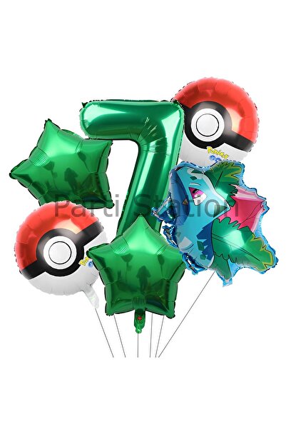 Parti Station مجموعة بالونات بوكيمون بولباسور كونسبت لعمر 7 سنوات، مجموعة بال...