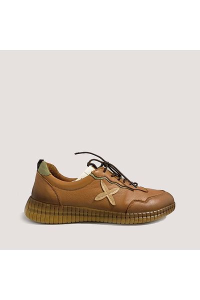 Venüs 2216112 Y Women's Leather Casual Shoes - Tan - 40
