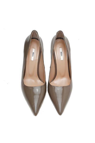 Desa Stiletto din piele lacuita de nurca de dama