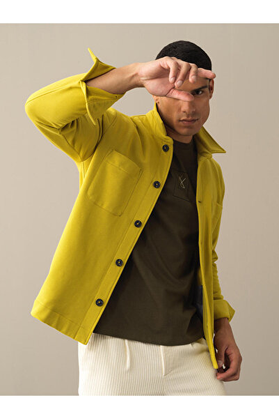 Xint Erkek Sarı Pamuk Dokulu Regular Fit Gömlek