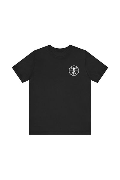 IVART Vitruvian Man- Leonardo Da Vinci Pattern - Unisex 100% βαμβακερό μπλουζάκι με κοντό μανίκι