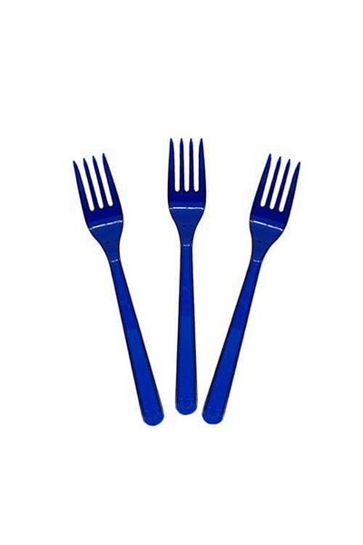 Parti Dükkanım Navy Blue Plastic Fork Luxury (25 PCS)
