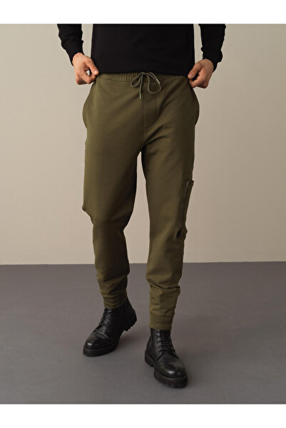 Xint Erkek Haki Pamuklu Regular Fit Sweat Pantolon