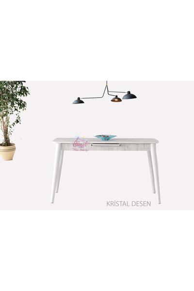 Sweet Home Masa Sandalye Ortadan Açılabilir Mdf  Yemek Masası, Mutfak Masası ( 70x120 CM )