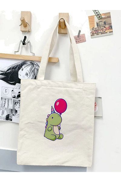 Cemira Dinosaur Unisex Retro Y2K Pinterset Tote Bag - Cute Animal Korean, υφασμάτινη τσάντα αγορών