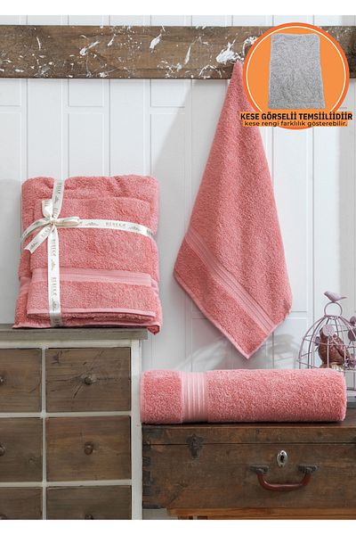 Rebeka King Size Bath Towel Set of 2 - Salmon