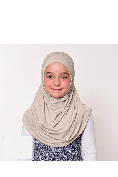 ALLURİNG Kız Çocuk Pratik Başörtü Pamuklu Meryem Model bej