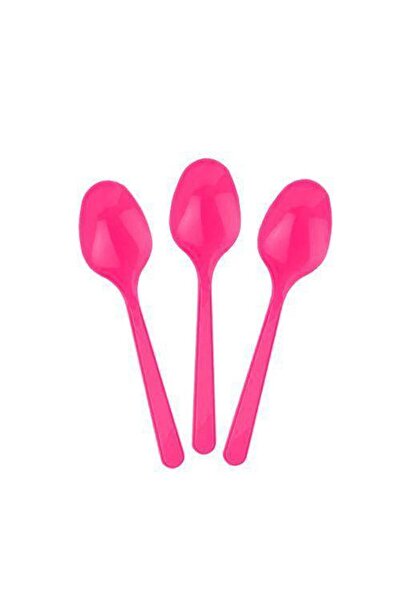 Parti Dükkanım ملعقة بلاستيك فوشيا فاخرة (25 قطعة)