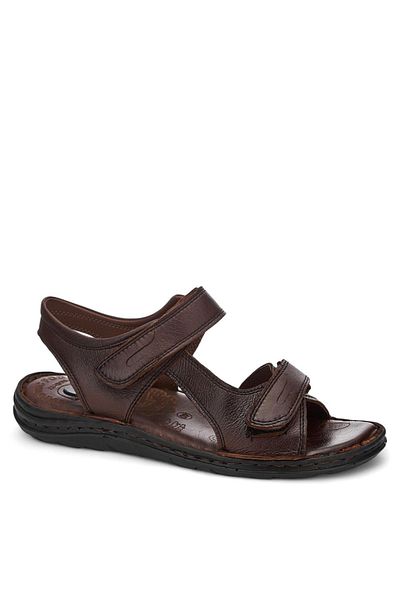 Ayzen Genuine Leather Brown Comfort Sandals
