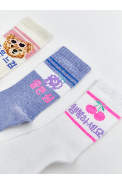 LC Waikiki Шарени чорапи за момичета - Комплект от 3 бр