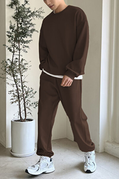 YAKAMEL Set de trening pentru bărbați, cu gât crewneck, supradimensionat, cu ...