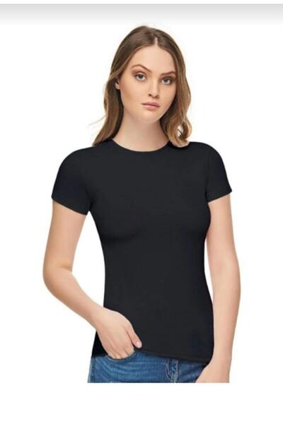 Tutku Elit TUTKU ELİT 2202 ЖІНОЧИЙ ЕЛАСТАНОВИЙ ТОП З НУЛЬОВИМ КОМИРОМ І ПІВРУКАВАМИ, 3 ШТ.