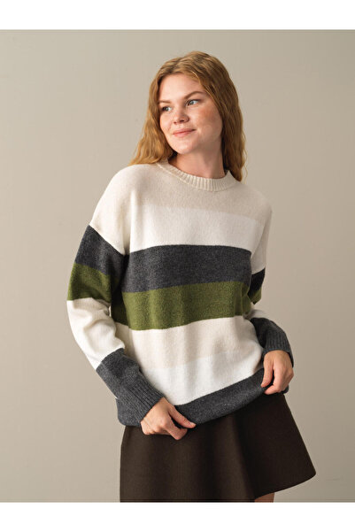 Xint Kadın Antra Bisiklet Yaka Oversize Kazak