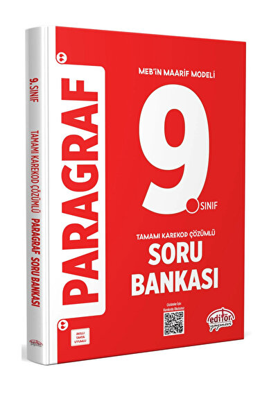 Editör Yayınevi 2025 9. Sınıf Paragraf Tamamı Karekod Çözümlü Soru Bankası-2025 Yeni Maarif Modeli-Komisyon