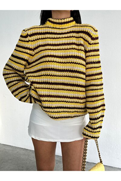 SHUGAA KADIN ENİNE ÇİZGİLİ BASİC RENKLİ YUMOŞ TRİKO