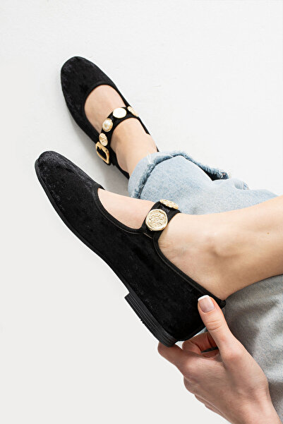 Neva'nın Butiği Murfy Velvet accesoriu detaliat talpă plată zilnic balerini damă