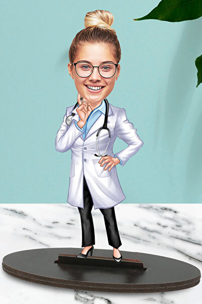 Fotomcity Kişiye Özel Fotoğraflı Doktor 2 Tasarımlı Karikatür Biblo