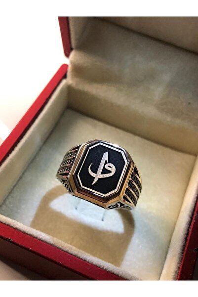 vogutima Erkek Gümüş Yüzük - Elif Vav Işlemeli Üç Sıra Zirkon Taşlı • Işıklı ...