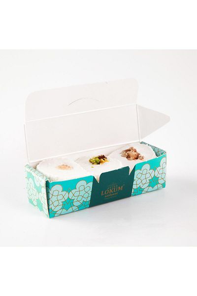 Lokum Atölyesi Turkish Delight with Mixed Cookies in a 3-Piece Tasting Box (10 Pieces)