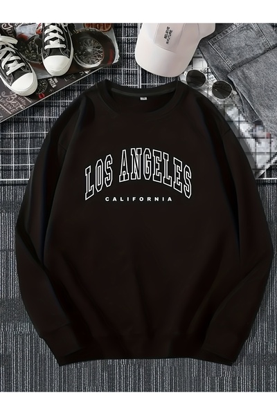 Lider Leather Hanorac imprimat cu gâtul în formă de O - Design elegant și con...