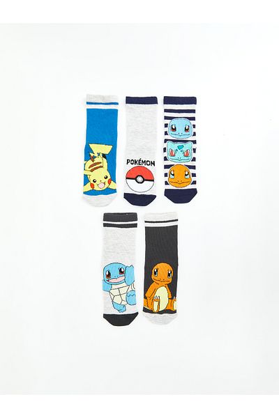 LC Waikiki Pikachu gemusterte Socken für Jungen im 5er-Pack