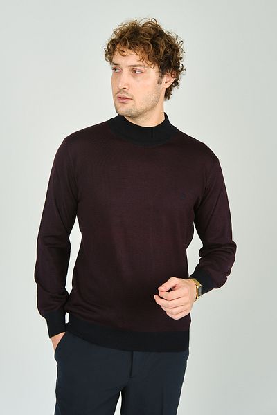 Woolen World Claret Red Men's Knitwear Sweater - Half Turtleneck, Model 5223