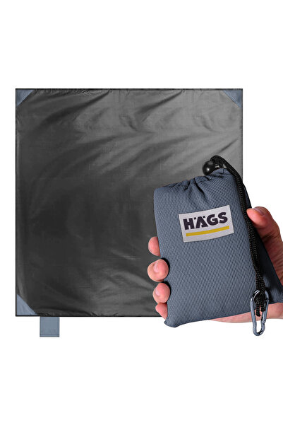 HAEGS Cep Yer Örtüsü, Piknik Örtüsü Kamp Matı Plaj Örtüsü Su Geçirmez İnce Zemin Örtüsü150-150cm Gri