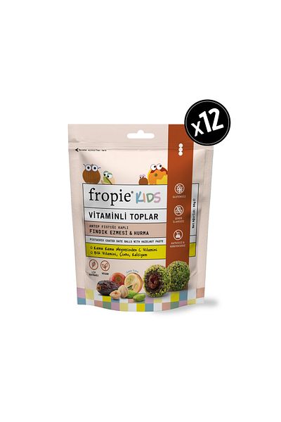 FROPİE Vitamin Kids Fruit Balls - Pistachio Coated & Hazelnut Paste X 12