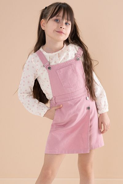 Cansın Mini Set bluză și bluză pentru fetiță cu imprimeu floral roz - 20165