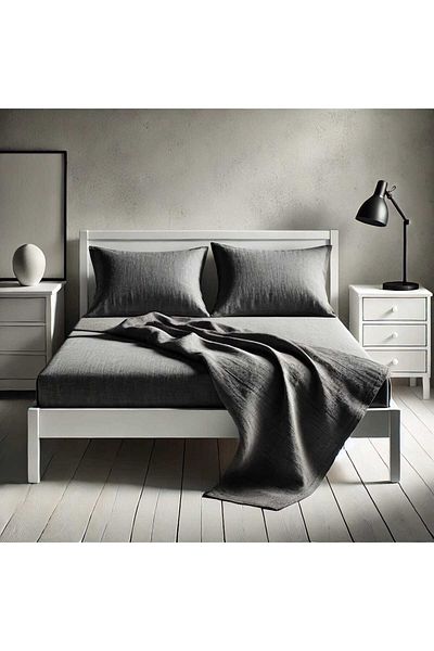 Home قماش قطن رانفورس - طقم ملاءة سرير مزدوج مقاس 180*200 طقم غطاء وسادة مقاس 50*70