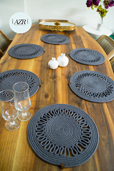 AZR HOME DESİGN Jüt Hasır Amerikan Servis Supla Takımı