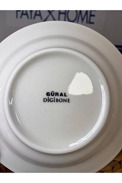 FAYA HOME 6 Adet Güral Porselen Şuje 1891  Kuş Desen 19 Cm Çukur Yemek Tabağı