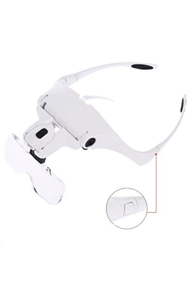 Skygo 5 Lens 1.0X-3.5X Adjustable Glasses Magnifier with 2 Led Light 9892B2