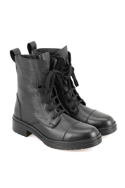 Desa Kadın Siyah Fermuarlı Deri Bot