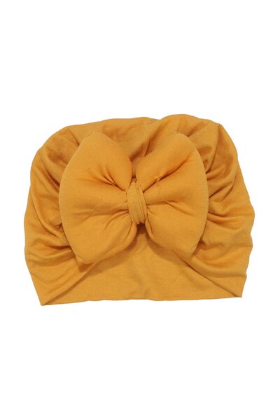 bebegen Mustard Baby Girl Bonnet with Bow