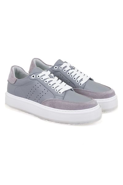 Desa Women's Gray Leather Sports Shoes