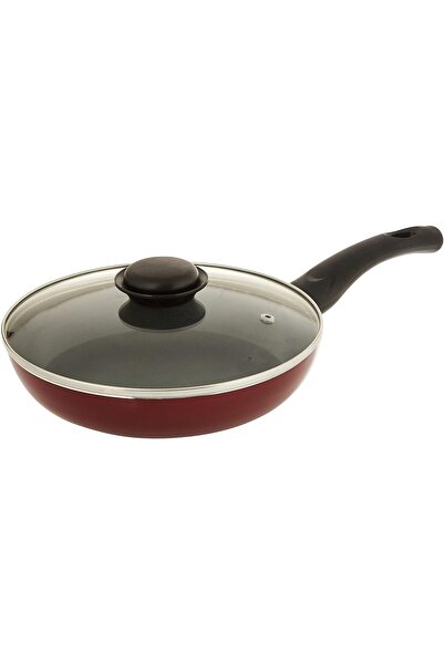 ROYALFORD Frying Pan, 22 cm - Aluminum Non-Stick with Glass Lid, Ergonomic Handle