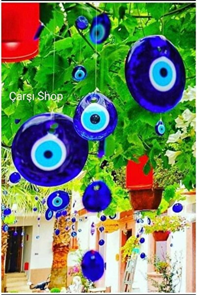 ella'nın çarşısı Mărgele de sticlă Nazar Boncuğu 50 bucăți 4 cm cu gaură Orna...