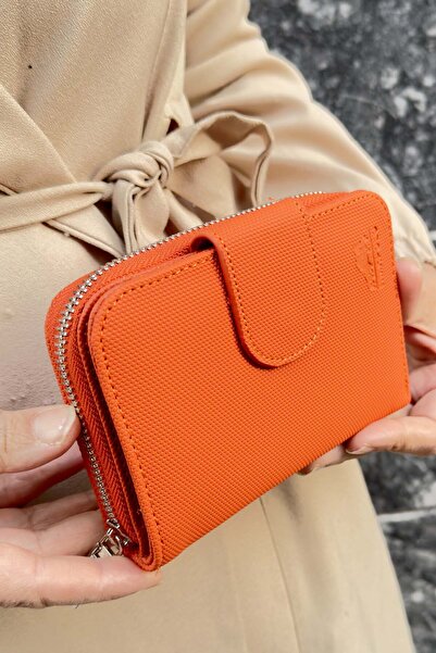 GP GUES POLO محفظة برتقالية متعددة الأقسام باللون البرتقالي