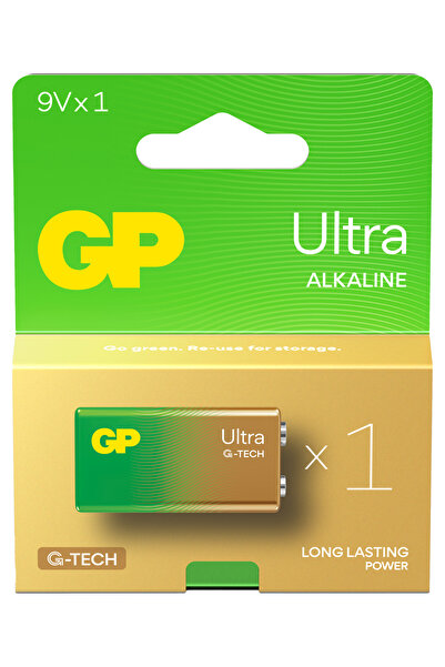 GP Batteries G-TECH Ultra Alkalin 9V - 6LR61 Boy 9V Pil Tekli Kart