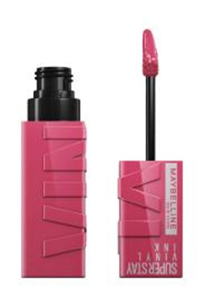 Maybelline New York Ruj strălucitor - Cerneală de vinil Super Stay, lichid de lungă durată, 20 Coy