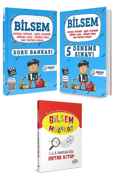 Editör Yayınevi 1. Sınıf Bilsem Mülakat Deneme Sınav Seti 2025 3 Kitap