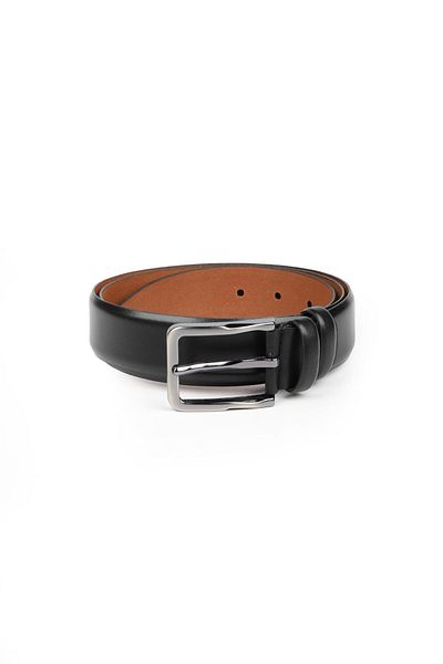 La La'Graccio Paris Μαύρη ζώνη Classic La'Graccio Paris 3,5 cm από γνήσιο δέρμα