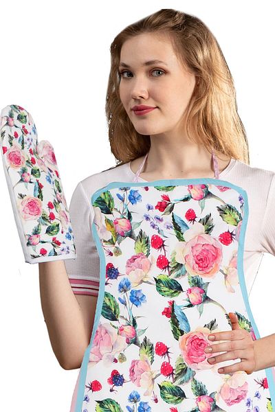 Miss Betty Rose Deluxe Kitchen Apron Gloves
