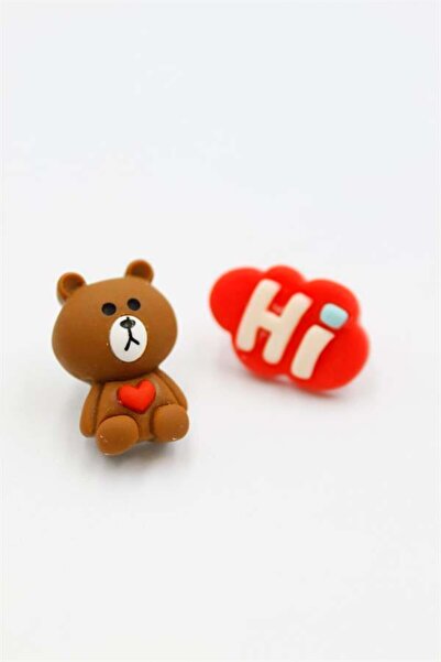 MENESSA متعدد الألوان تيدي بير العجين الأقراط