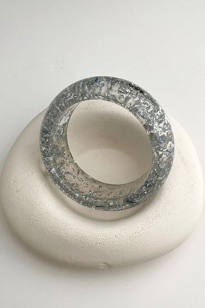 Modex Gray Gilt Detailed Handcuff Bracelet (6.5cm)
