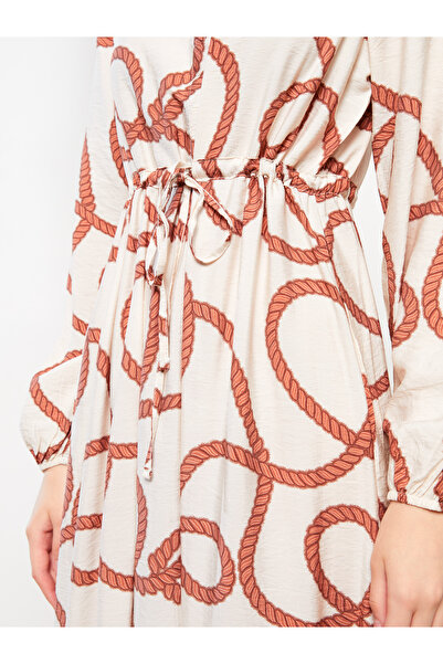 LC Waikiki Dámské šaty s košilovým límečkem s dlouhým rukávem