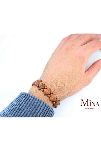 Mina Souvenir سوار من خشب الكوكا الطبيعي قابل للتعديل (تطهير وتهدئة)