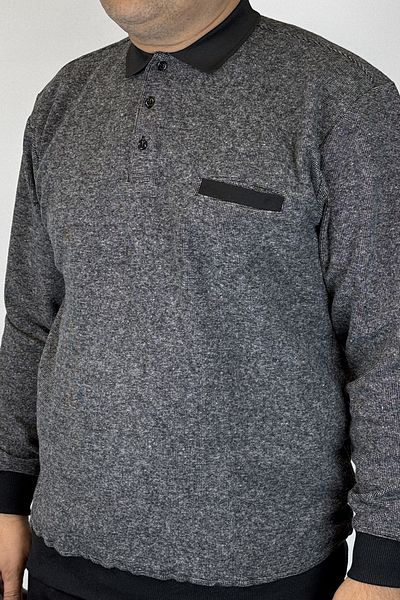 TANİŞ GİYİM Men's Polo Neck Large Size Oversized Thessaloniki Gray with Pockets