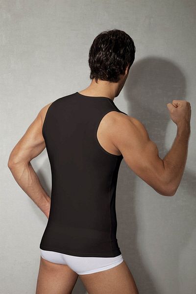 Doreanse Tricou pentru bărbați modal cu decolteu în V cu mâneci zero 2210